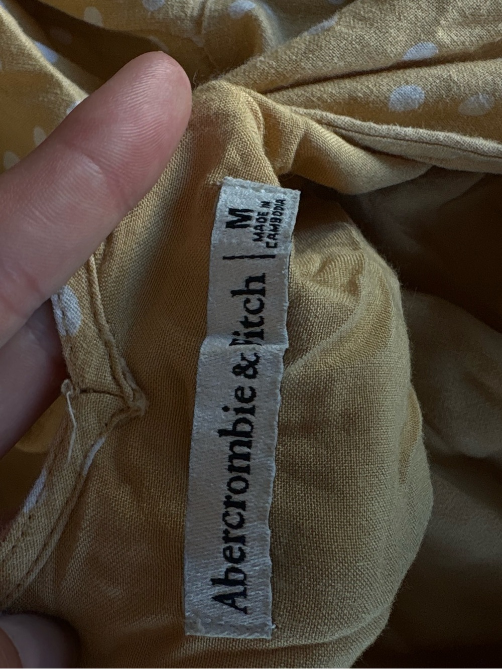 Abercrombie &‎ Fitch Linen Blend Swiss Dot Open Back Mini Dress Cream Boho - Picture 10 of 10